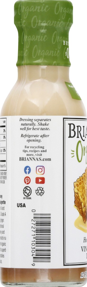 slide 5 of 12, BRIANNAS Organic Honey Ginger Vinaigrette Dressing, 10 oz