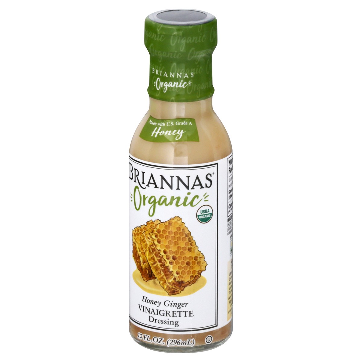 slide 9 of 12, BRIANNAS Organic Honey Ginger Vinaigrette Dressing, 10 oz