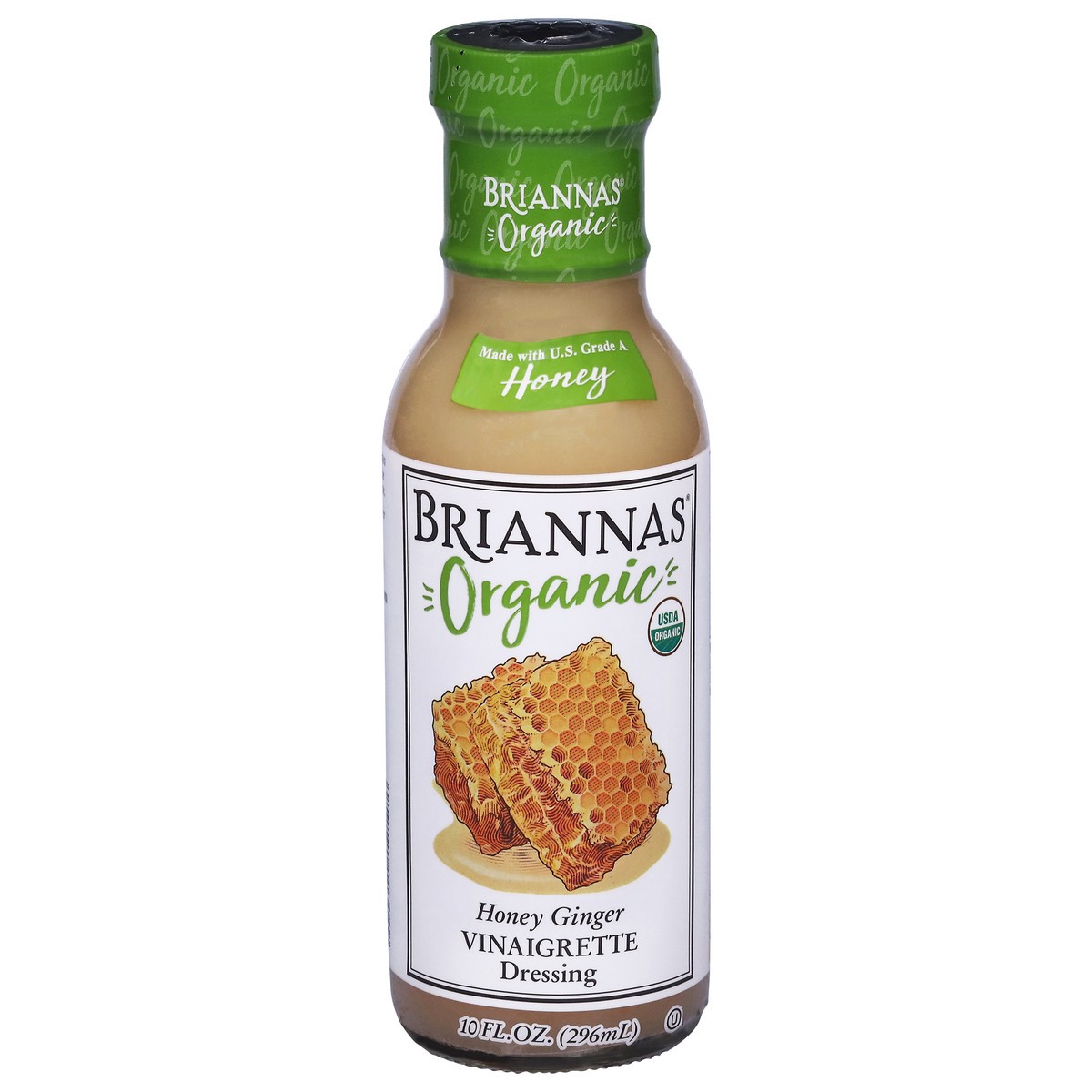 slide 1 of 12, BRIANNAS Organic Honey Ginger Vinaigrette Dressing 10 fl oz, 10 oz
