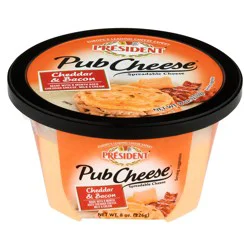 Président Pub Cheese Cheddar & Bacon Spreadable Cheese 8 oz
