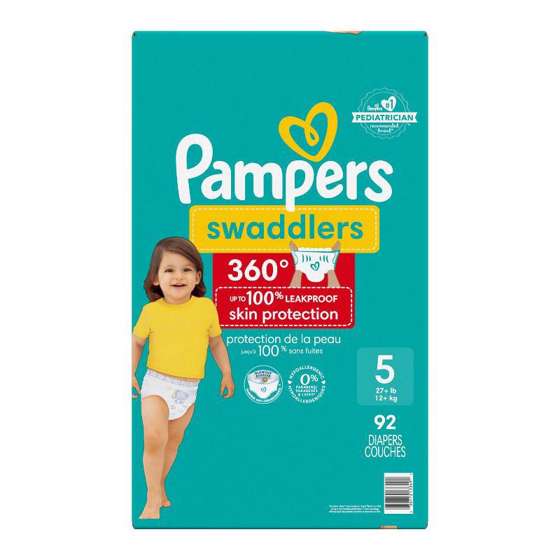 slide 10 of 13, Pampers Swaddler 360 Enormous Disposable Baby Diapers - Size 5 - 92ct, 92 ct