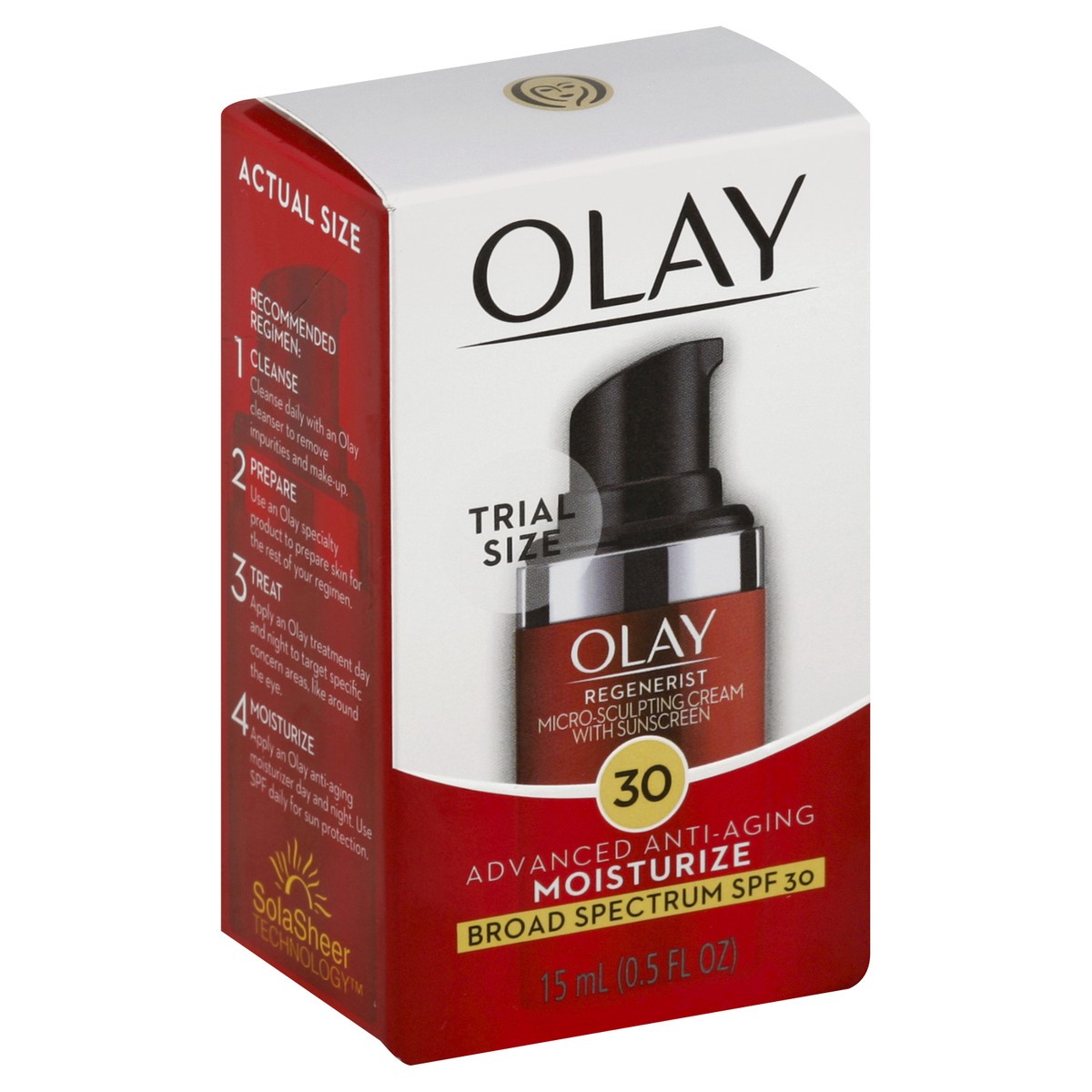 slide 4 of 5, Olay Regenerist Micro-Sculpting Cream Face Moisturizer with SPF 30, Trial Size 0.5 oz, 0.5 oz