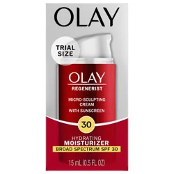 Olay Regenerist Micro-Sculpting Cream Face Moisturizer with SPF 30, Trial Size 0.5 oz