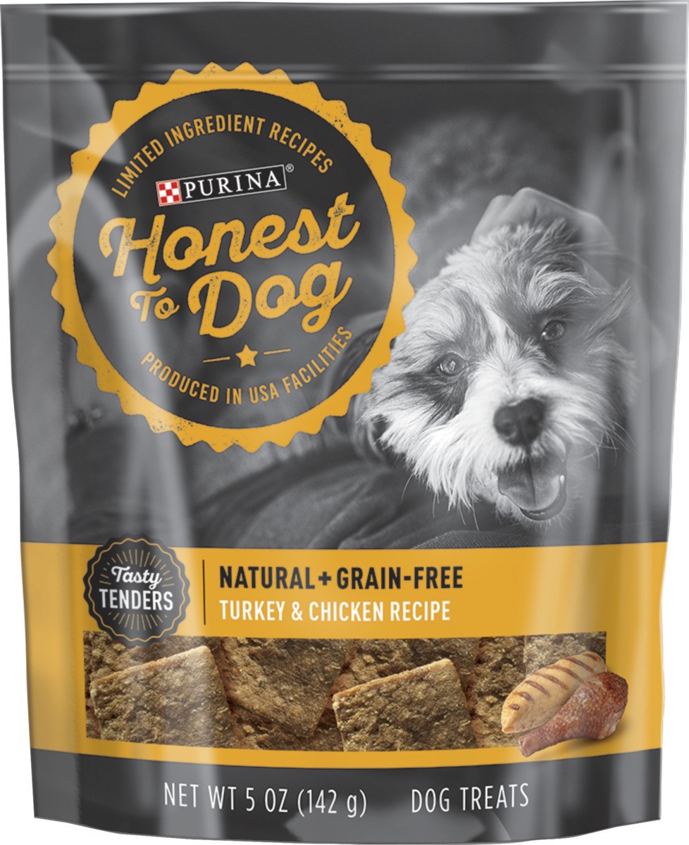 slide 5 of 6, Honest to Dog Made in USA Facilities, Limited Ingredient, Grain Free Dog Treats, Turkey & Chicken Recipe Pouch, 5.3 oz