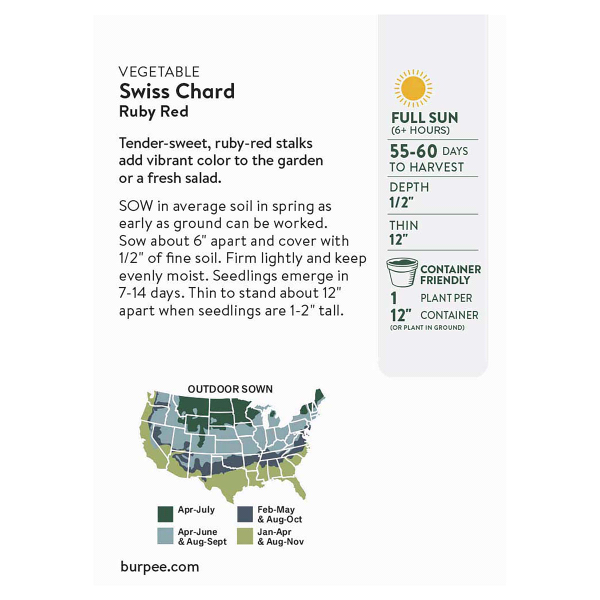 slide 3 of 5, Burpee Swiss Chard Ruby Red Seeds, 1 ct