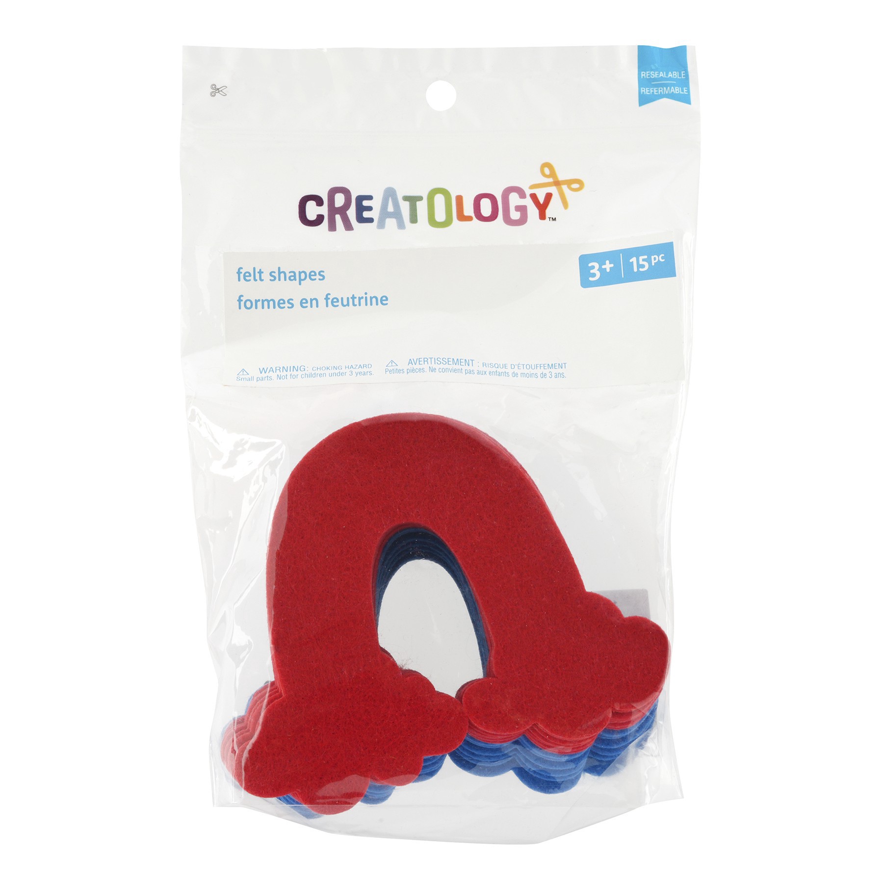 slide 2 of 2, Red & Blue Rainbow Felt Shapes, 15ct. By Creatology, 15 ct