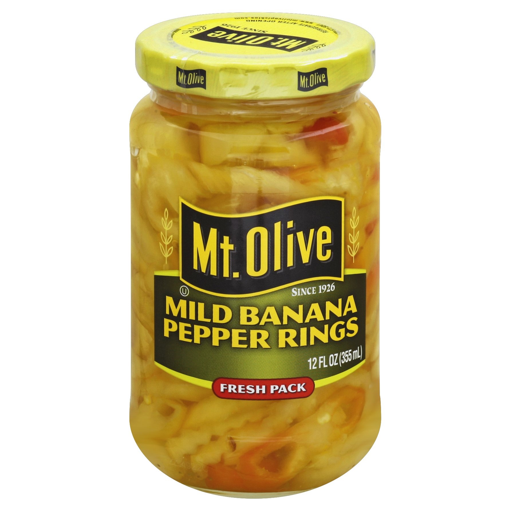 slide 1 of 6, Mt. Olive Mild Banana Pepper Rings, 12 oz