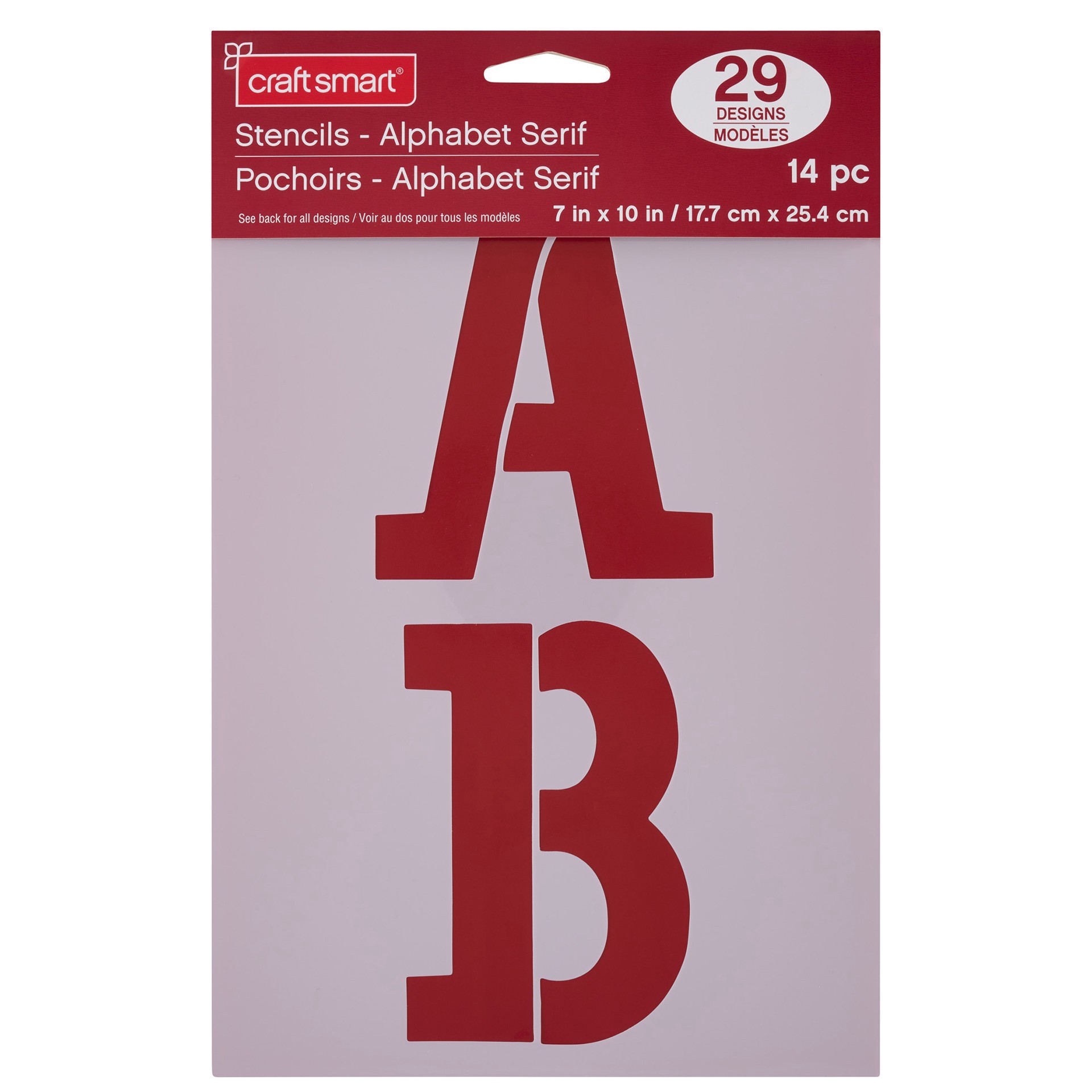 slide 3 of 4, 4.5" Serif Alphabet Stencils By Craft Smart, 4.5 in