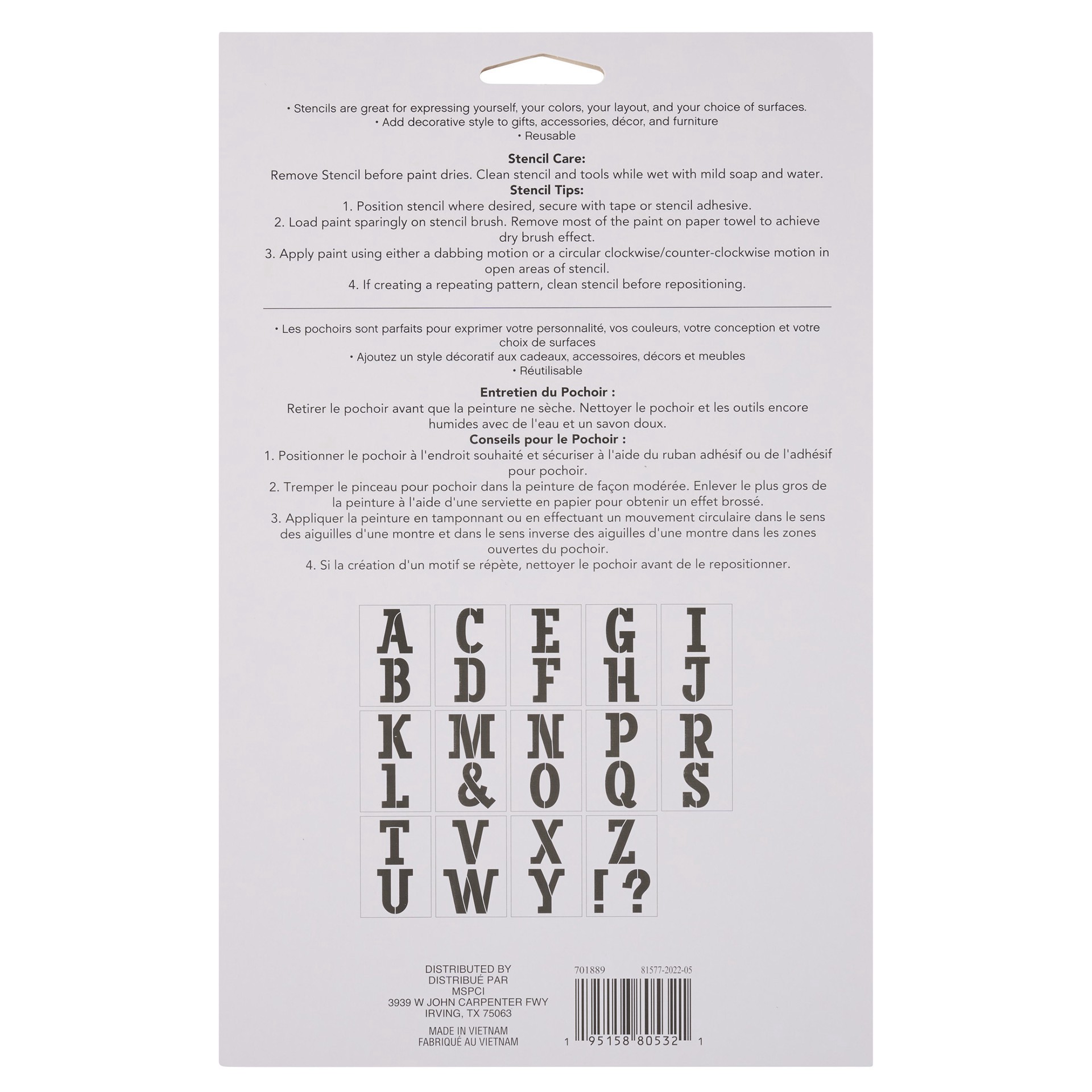 slide 4 of 4, 4.5" Serif Alphabet Stencils By Craft Smart, 4.5 in