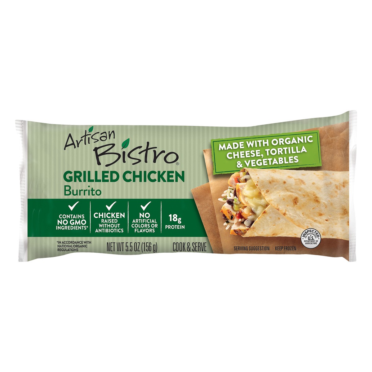 slide 4 of 11, Artisan Bistro Grilled Chicken Burrito 5.5 oz, 5.5 oz