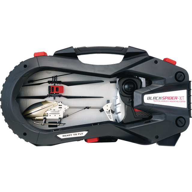 slide 1 of 1, POWERXCEL Remote Control Helicopter Toy Black Spider-Xt, 1 ct