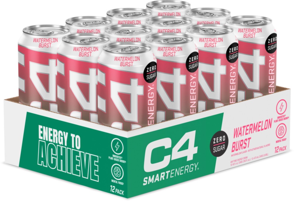 slide 1 of 1, C4 Energy, C4 Smart Energy CRB RTD, Carbonated, Watermelon, 1 ct