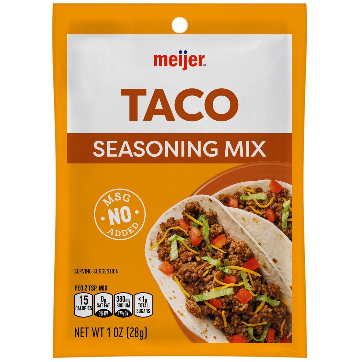 slide 1 of 5, Meijer Taco Seasoning Mix, 1 oz