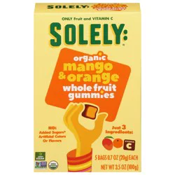 Solely Organic Whole Fruit Mango & Orange Gummies 5 - 0.7 oz Bags