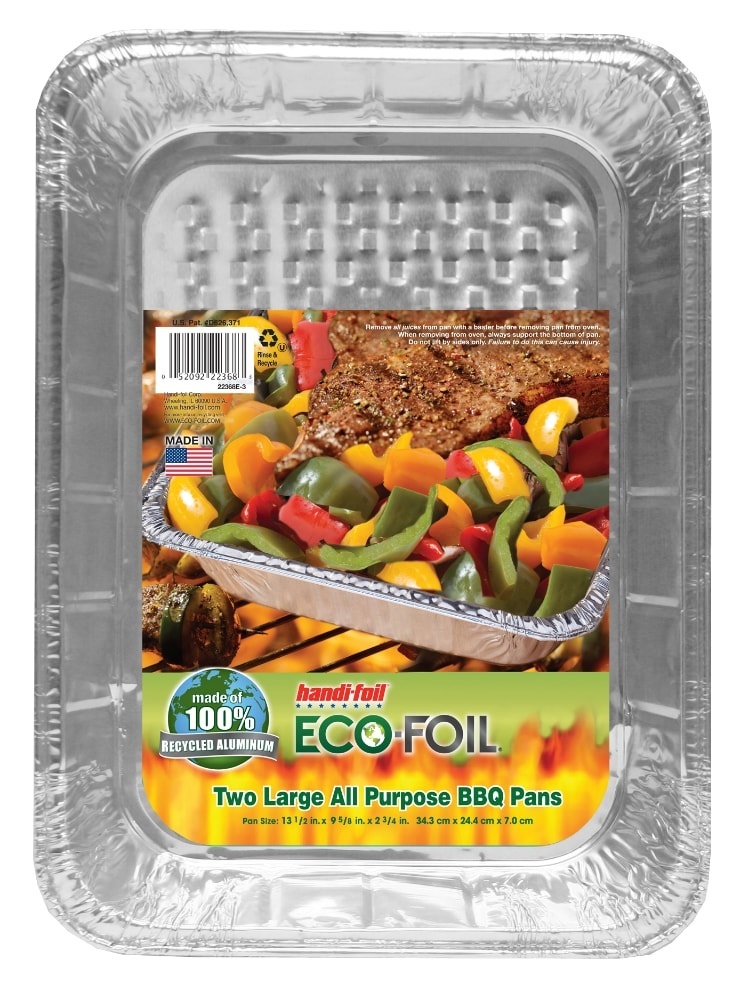 slide 1 of 1, Handi-foil Eco-Foil All Purpose BBQ Pan, 2 ct