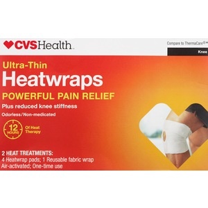 slide 1 of 1, CVS Health Ultra-Thin Heatwraps Knee, 2ct, 1 kit