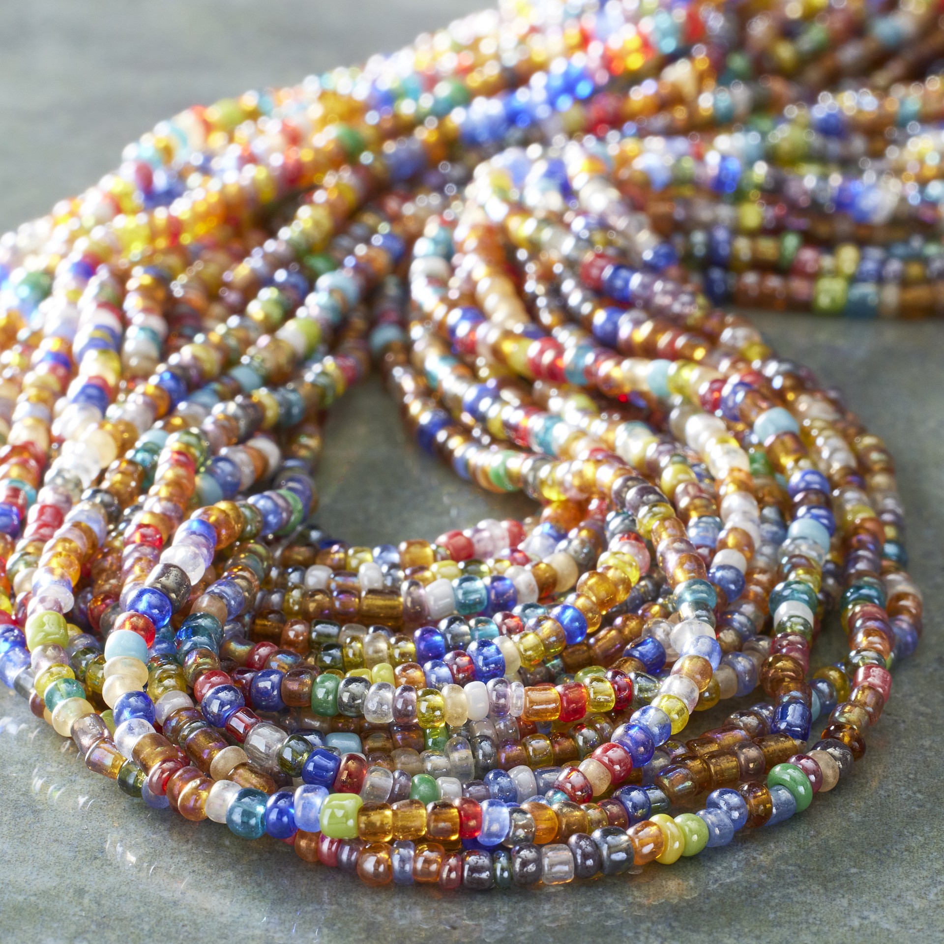 slide 3 of 3, Multicolor Small Glass Beads, 2mm By Bead Landing, 2mm