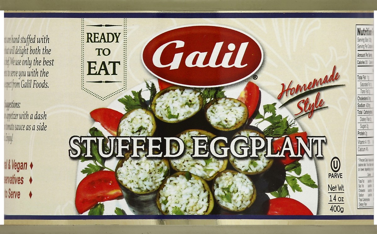 slide 2 of 2, Galil Eggplant, Stuffed, Homemade Style, 14 oz
