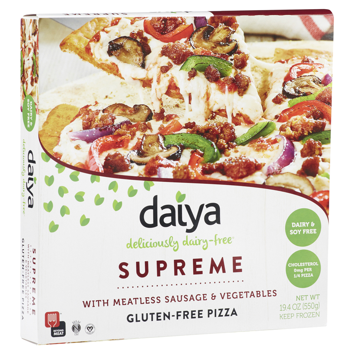 slide 2 of 4, Daiya Deliciously Dariy-Free Gluten Free Supreme Meatless Sausage & Vegetables Pizza, 19.4 oz