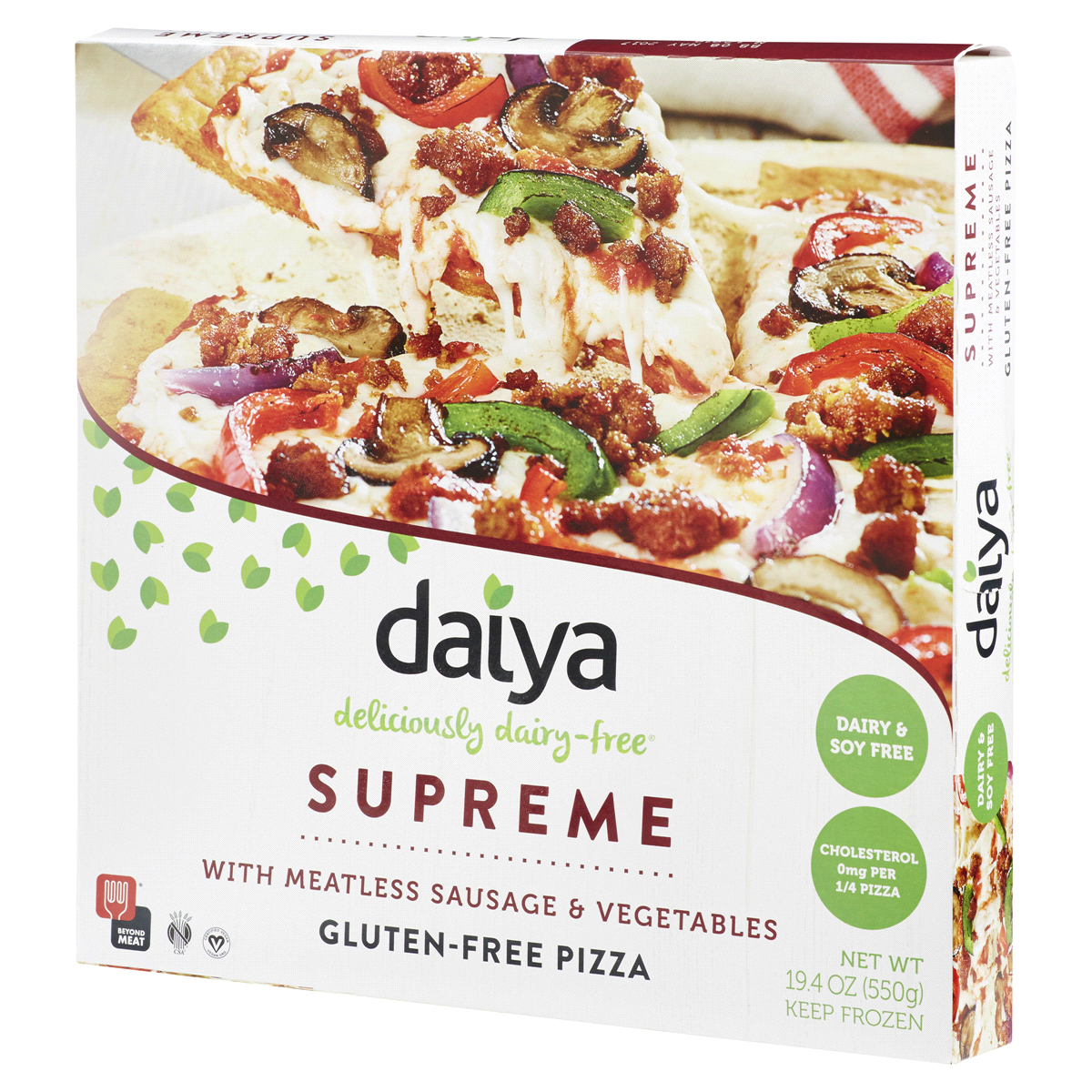 slide 4 of 4, Daiya Deliciously Dariy-Free Gluten Free Supreme Meatless Sausage & Vegetables Pizza, 19.4 oz