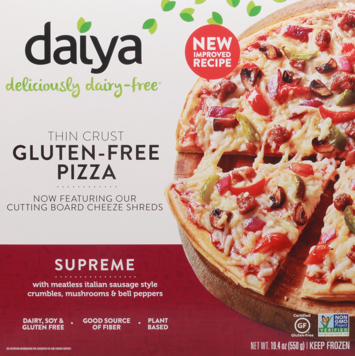 slide 6 of 14, Daiya Dairy Free Supreme Gluten Free Pizza - 19.4 oz, 19.4 oz