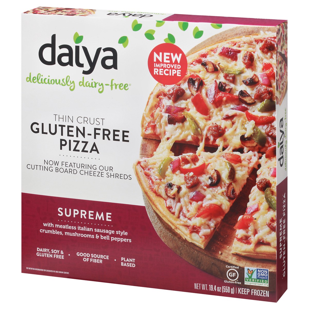 slide 7 of 14, Daiya Dairy Free Supreme Gluten Free Pizza - 19.4 oz, 19.4 oz