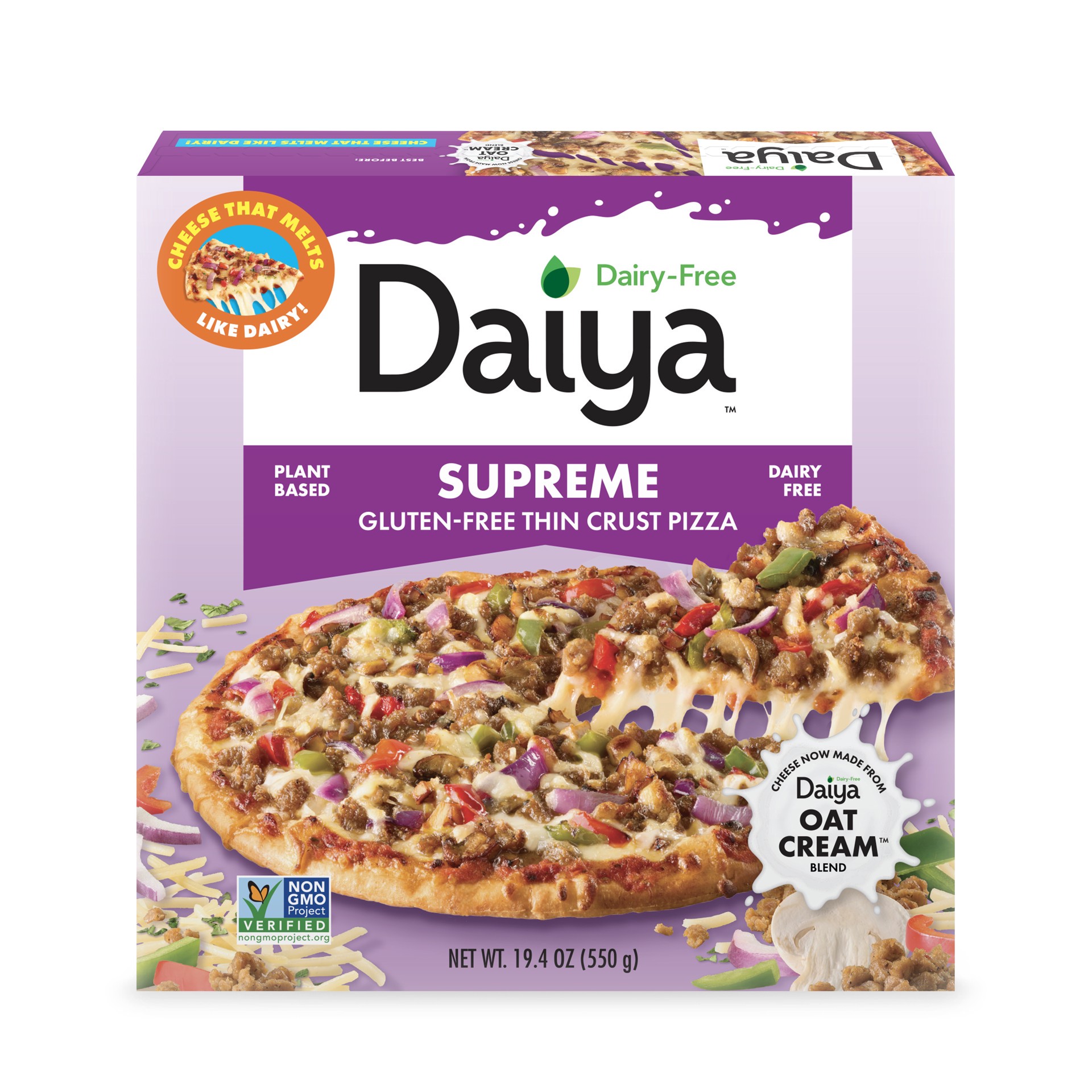 slide 1 of 14, Daiya Dairy Free Gluten Free Supreme Pizza - 19.4 oz, 19.4 oz