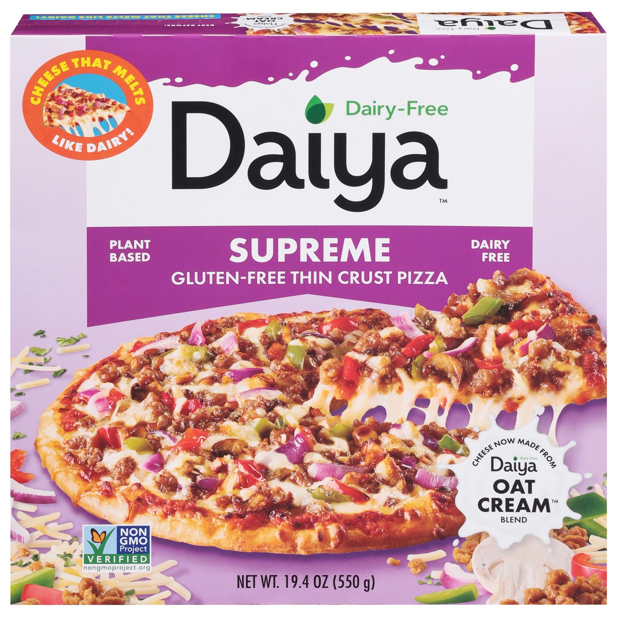 slide 1 of 14, Daiya Gluten-Free Thin Crust Supreme Pizza 19.4 oz, 19.4 oz