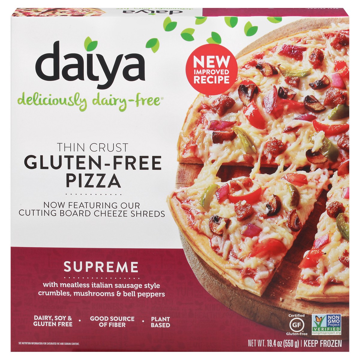 slide 1 of 14, Daiya Supreme Thin Crust Gluten-Free Pizza 19.4 oz, 19.4 oz