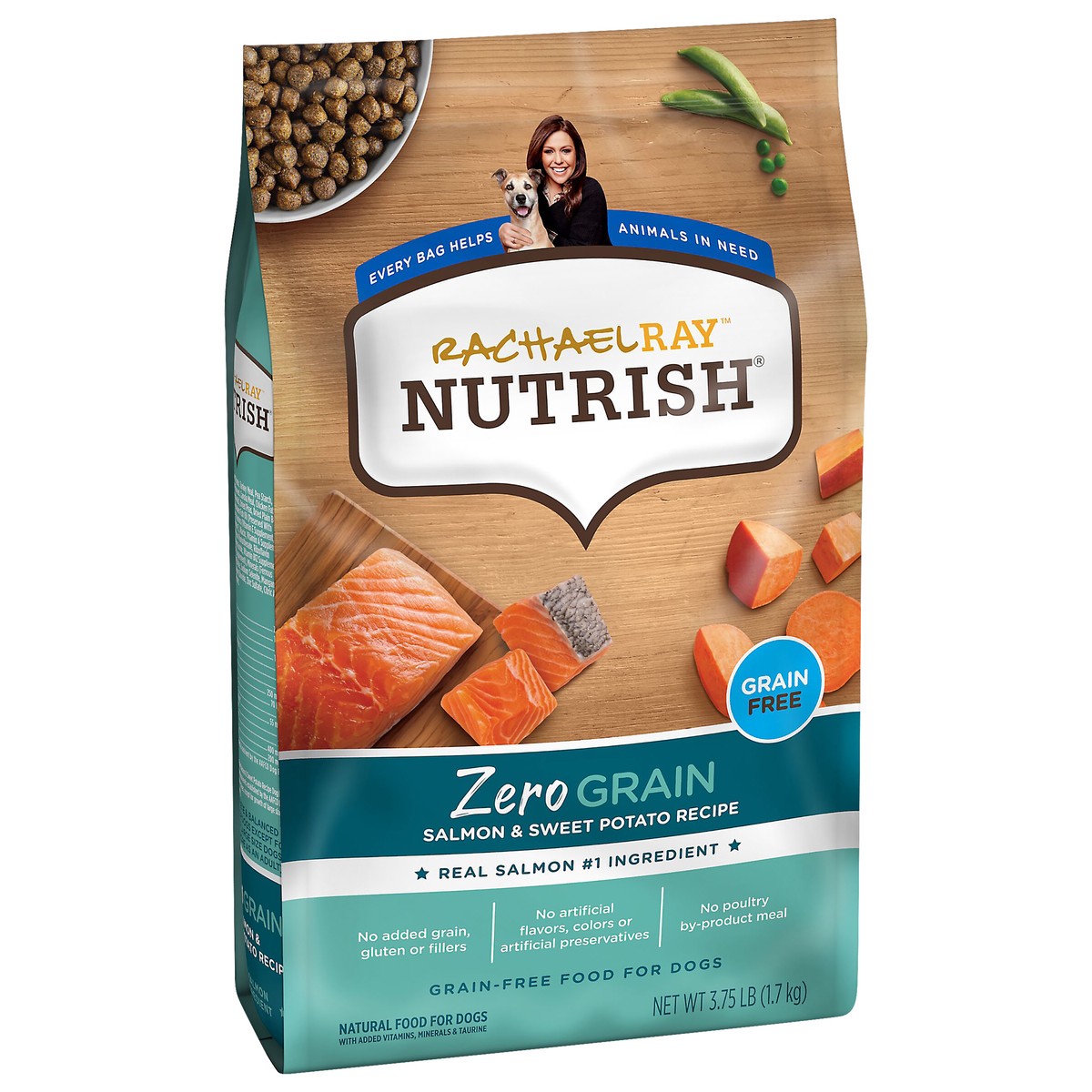 slide 3 of 8, Rachael Ray Nutrish Zero Grain Salmon & Sweet Potato Recipe, Dry Dog Food, 3.75lb Bag (Packaging May Vary), 3.75 lb