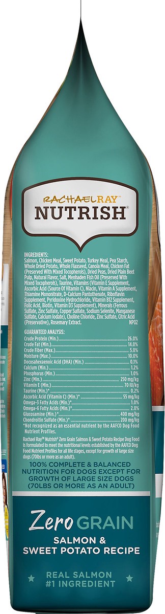 slide 6 of 8, Rachael Ray Nutrish Zero Grain Salmon & Sweet Potato Recipe, Dry Dog Food, 3.75lb Bag (Packaging May Vary), 3.75 lb