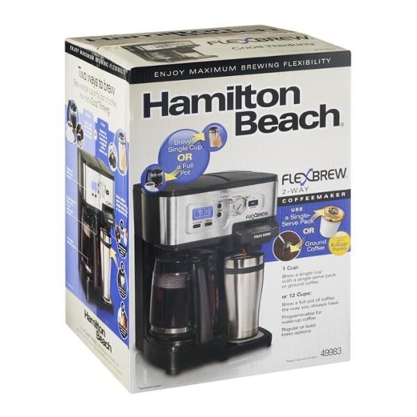 slide 1 of 5, Hamilton Beach Black and Silver 2-Way FlexBrew 12-Cup Coffee Maker, 1 ct