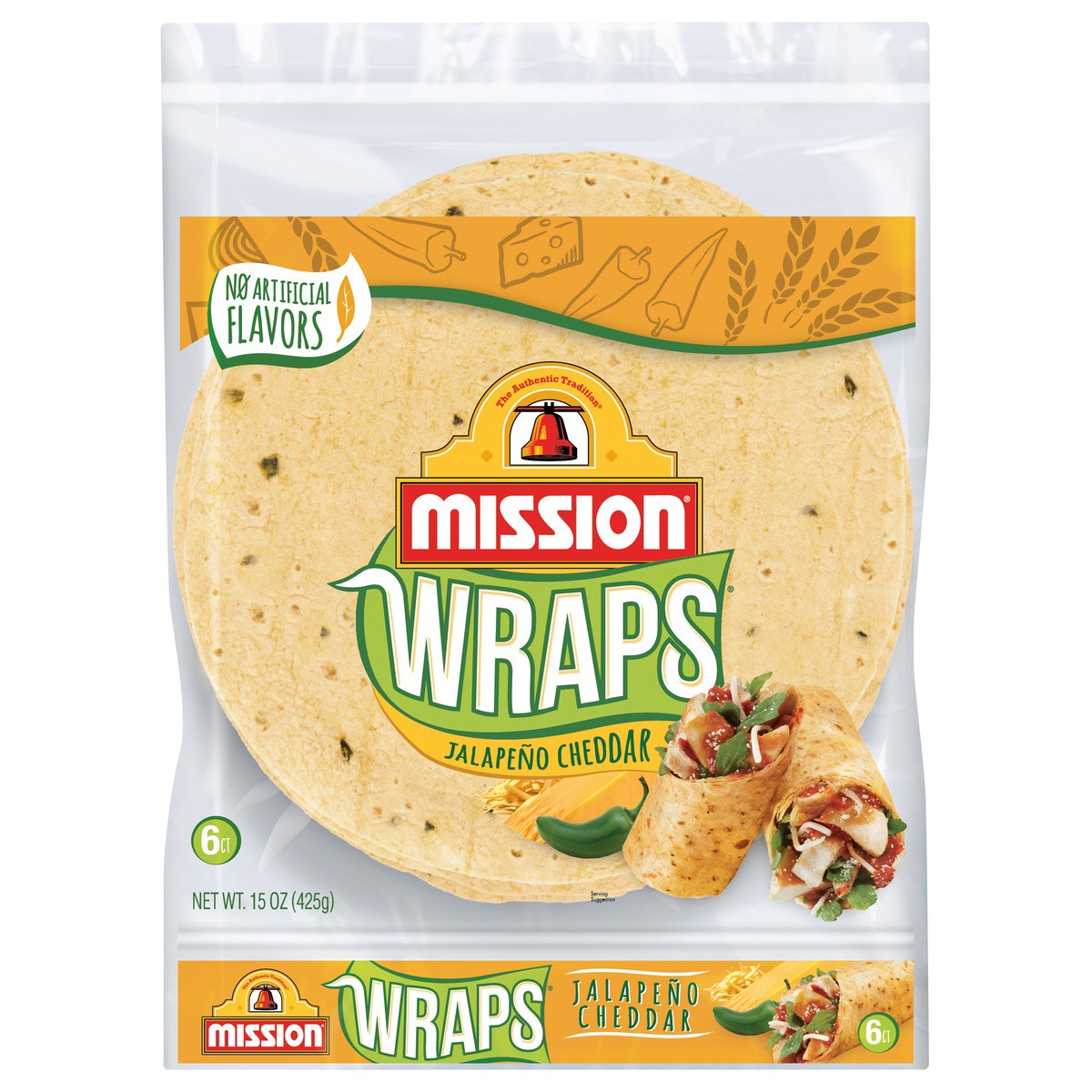 slide 1 of 10, Mission Wraps 6 ea, 6 ct; 15 oz