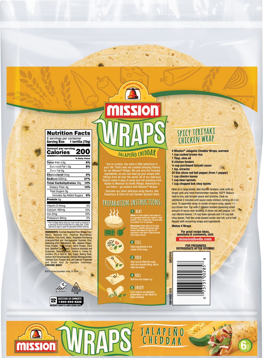 slide 2 of 10, Mission Wraps 6 ea, 6 ct; 15 oz