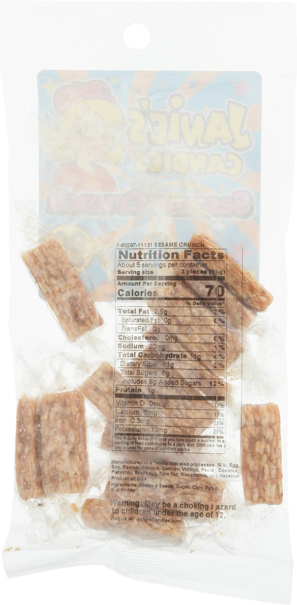slide 3 of 9, Janie's Candies Sesame Crunch 2.5 oz, 1 ct