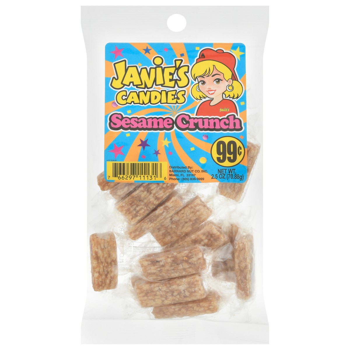 slide 1 of 9, Janie's Candies Sesame Crunch 2.5 oz, 1 ct