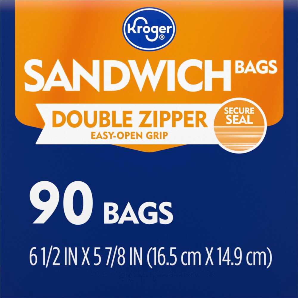 slide 4 of 4, Kroger Reclosable Sandwich Bags, 90 ct
