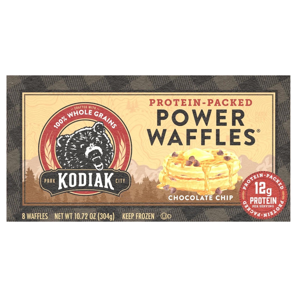 slide 1 of 6, Kodiak Cakes Power Waffles, Chocolate Chip, 10.72oz/8Ct, 8 ct