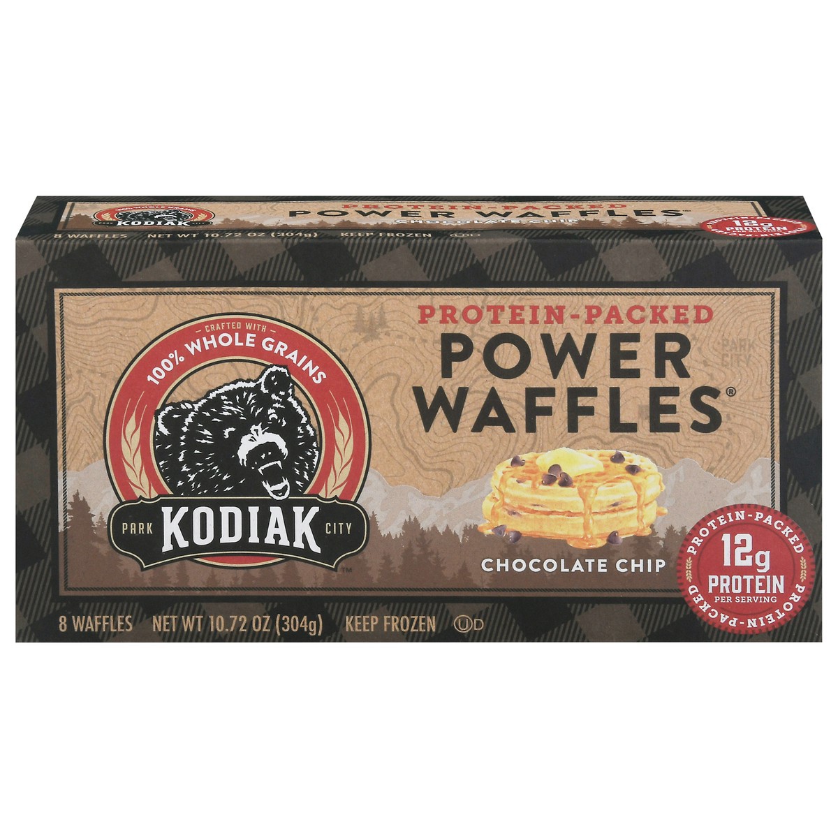 slide 1 of 6, Kodiak Cakes Chocolate Chip Power Waffles, 10.72 oz
