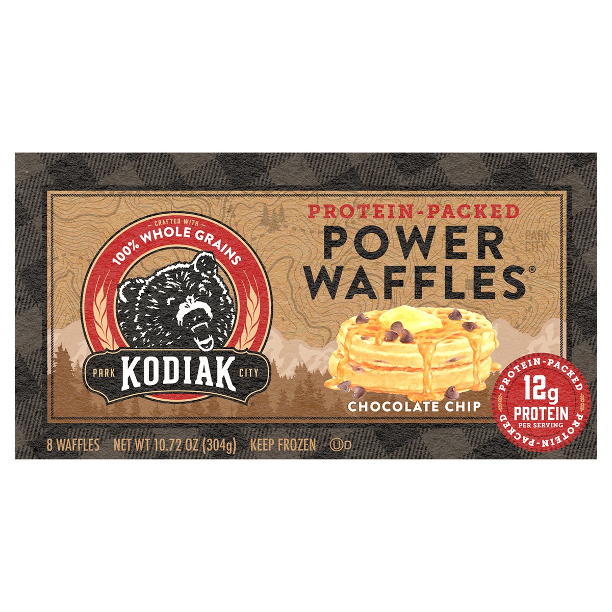 slide 1 of 6, Kodiak Cakes Cakes Chocolate Chip Power Waffles, 10.72 oz