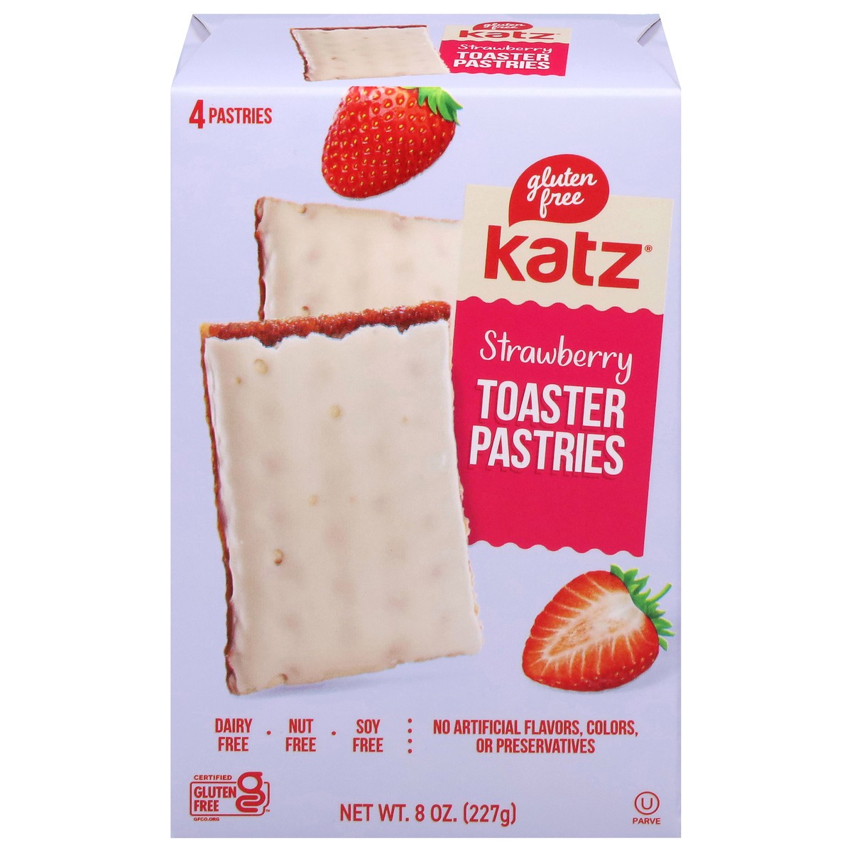 slide 1 of 16, Katz Strawberry Toaster Pastries 4 ea, 4 ct