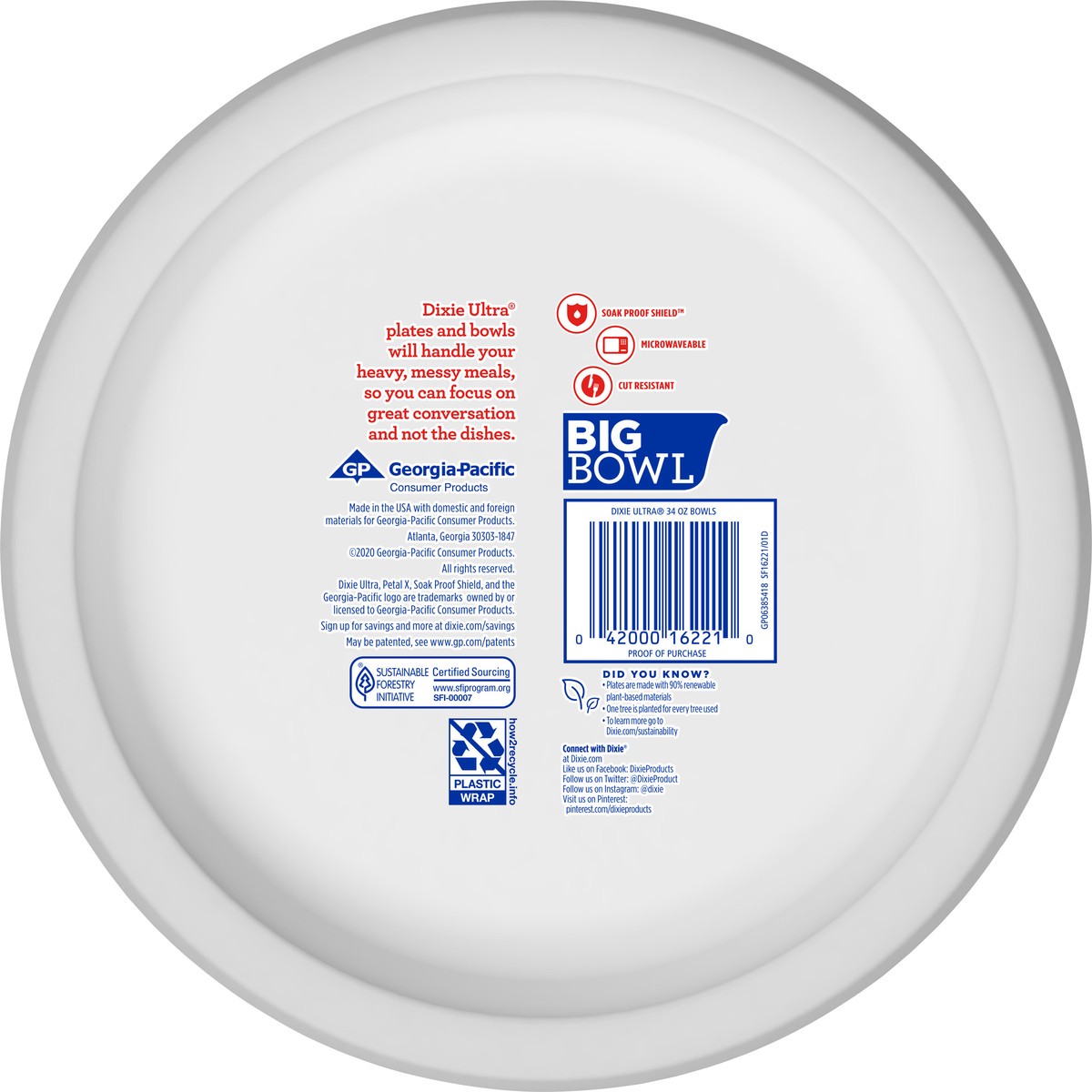 slide 2 of 4, Dixie Ultra Compostable 34 Ounce Bowls, 34 Count, 34 ct