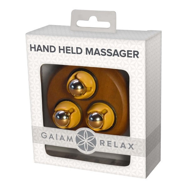slide 2 of 3, Gaiam Relax Wood Hand-Held Massager, 3-1/4'', 1 ct