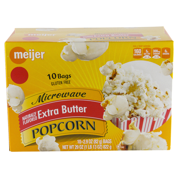 slide 1 of 1, Meijer Microwave Popcorn Extra Butter, 10 ct; 29 oz