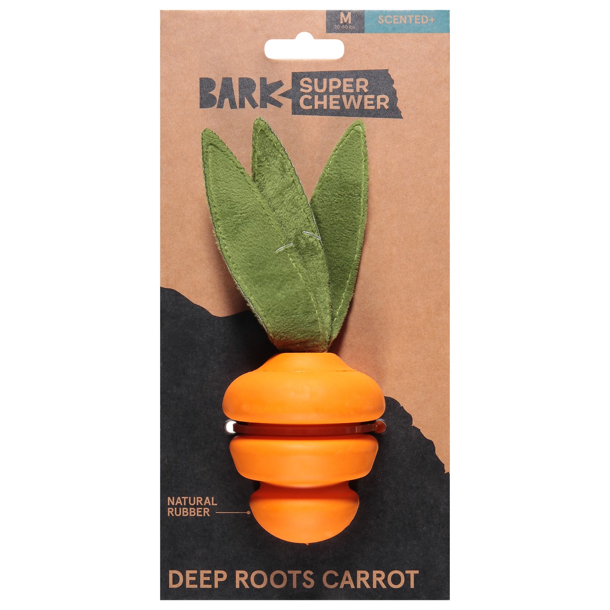 slide 1 of 9, BARK M 20-50 Lbs Deep Roots Carrot Dog Toy 1 ea, 1 ct