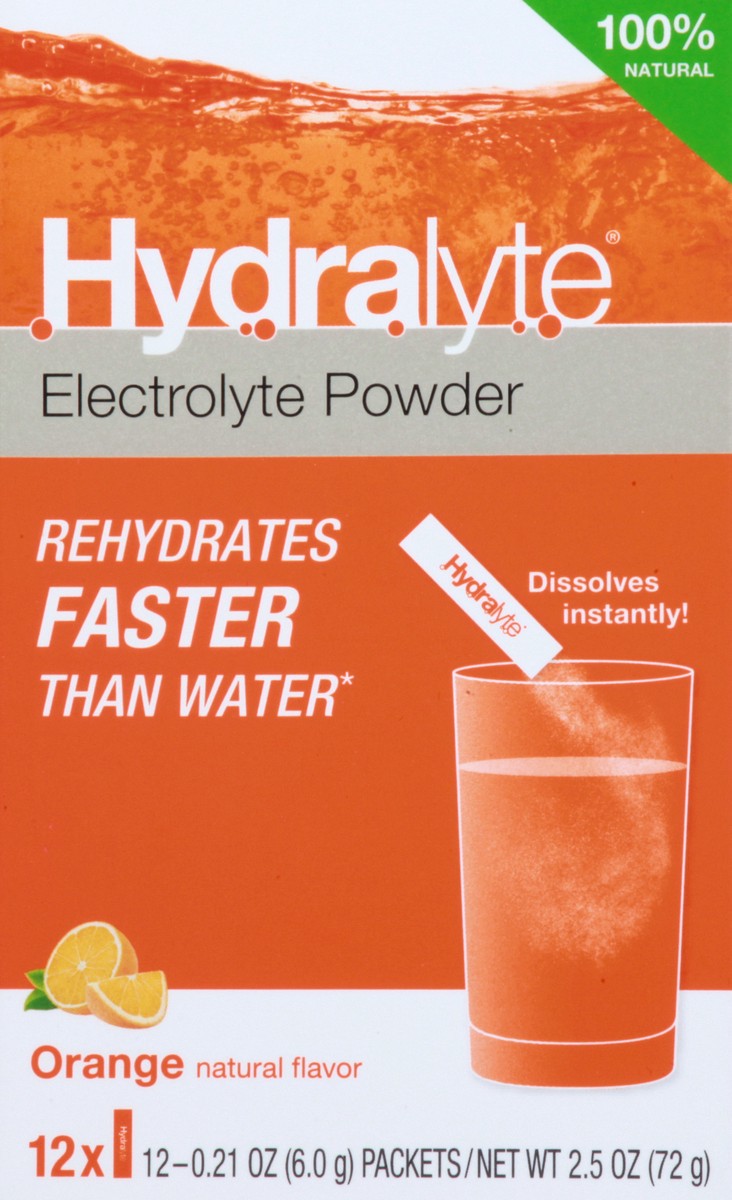 slide 7 of 13, Hydralyte Orange Electrolyte Powder 12 ea, 12 ct