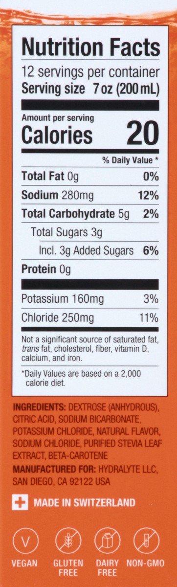 slide 13 of 13, Hydralyte Orange Electrolyte Powder 12 ea, 12 ct