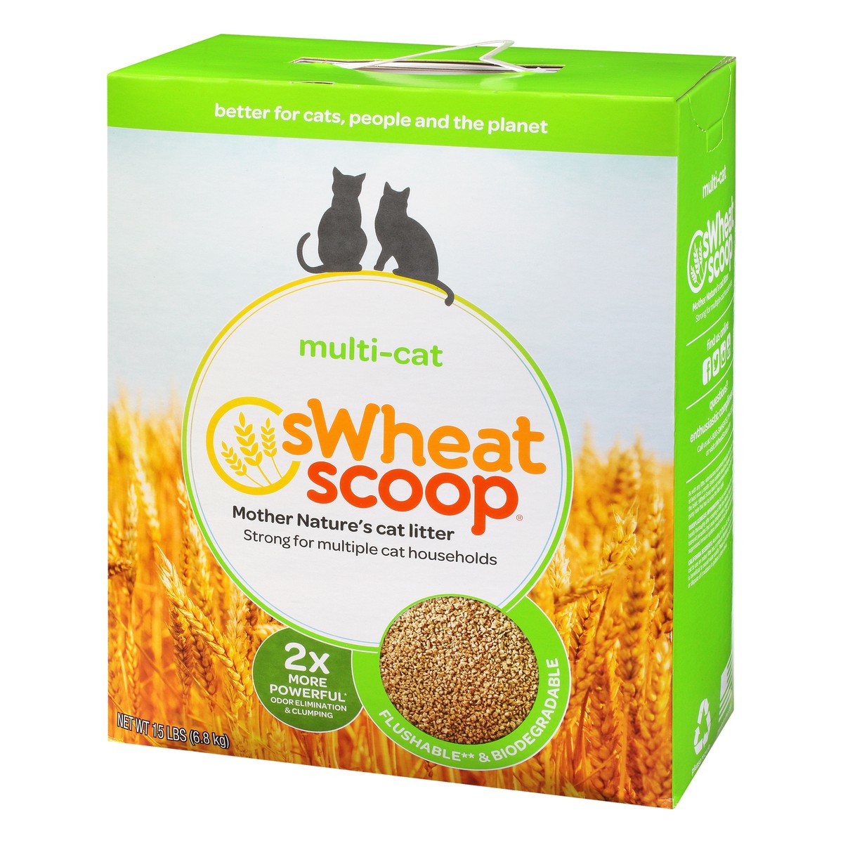 slide 6 of 12, sWheat Scoop Multi-Cat Cat Litter 15 lb, 15 lb