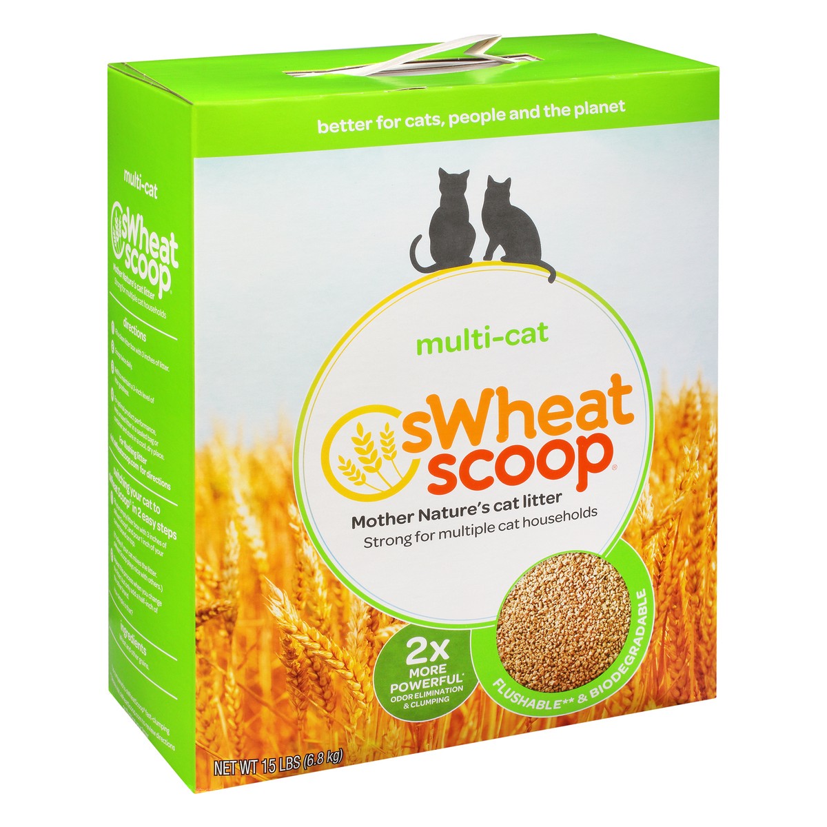 slide 7 of 12, sWheat Scoop Multi-Cat Cat Litter 15 lb, 15 lb