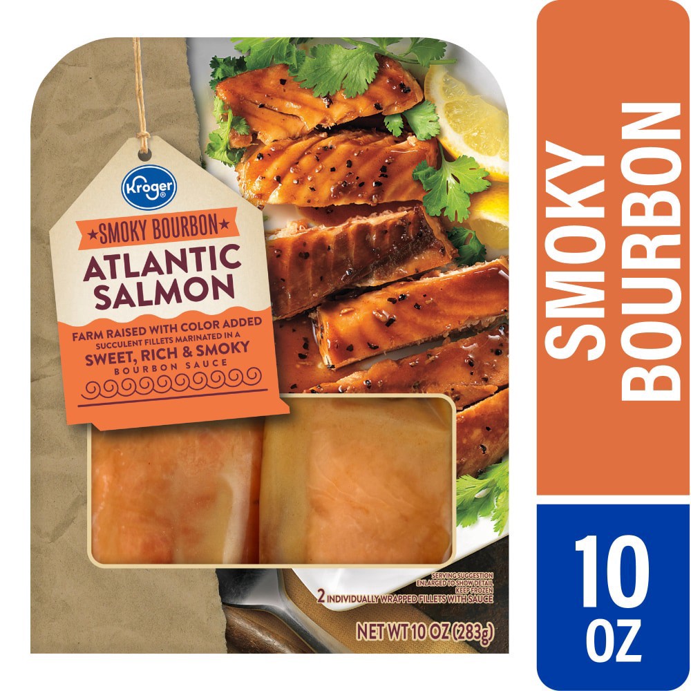 slide 3 of 4, Kroger Smoky Bourbon Atlantic Salmon, 10 oz